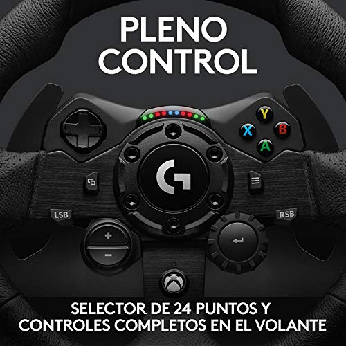 Logitech G923 TRUEFORCE Volante de Carreras y Pedales hasta 1000Hz Force Feedback, Pedales personalizables, Embrague Dual, Volante cubierto de Cuero Auténtico para Xbox Series X|S & One, PC - Negro