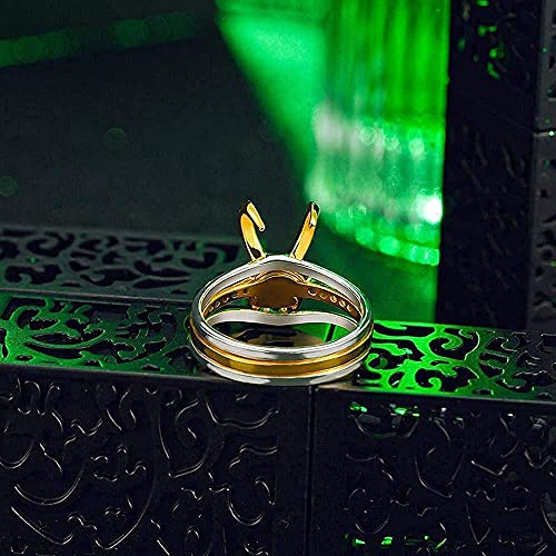 Loki Anillo Thor 3 en uno Thor, casco de superhéroe Thor Loki, 3 unidades, anillos apilables, creativos para hombres y mujeres (Loki 3 en 1 anillo + llavero)