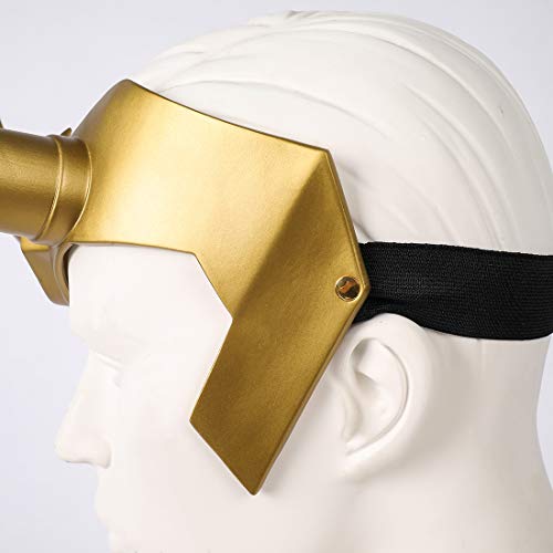 Loki - Casco con cuernos de película Thor Ragnarok Corona nórdica Mitología Halloween disfraz máscara accesorio accesorio para la cabeza, amarillo (loki)