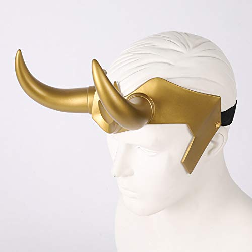 Loki - Casco con cuernos de película Thor Ragnarok Corona nórdica Mitología Halloween disfraz máscara accesorio accesorio para la cabeza, amarillo (loki)