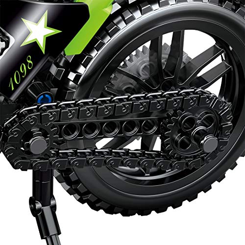 Lommer Juego de construcción para motocicleta, 518 bloques de sujeción, técnica de mountain bike y carreras, compatible con Lego Technic