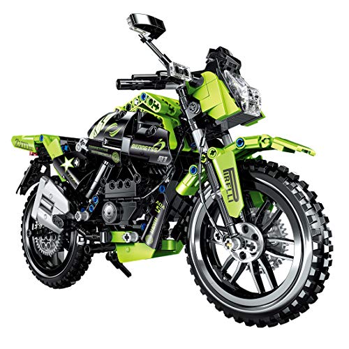 Lommer Juego de construcción para motocicleta, 518 bloques de sujeción, técnica de mountain bike y carreras, compatible con Lego Technic