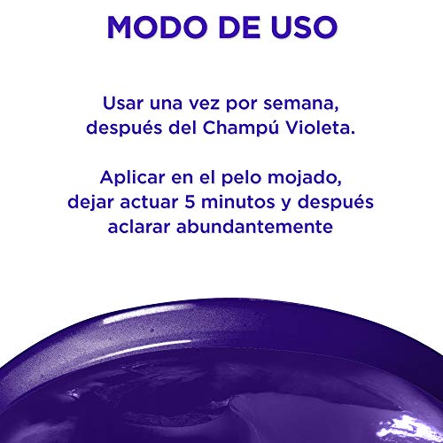L'Oreal Paris Elvive Color Vive Mascarilla Intensiva Violeta Matizadora, Para Pelo con Bases Oscuras, Mechas o Decolorado, 250 ml