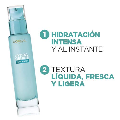 L'Oréal Paris Hydra Genius Cuidado Líquido Facial Hidratante, Para Uso Diario en Pieles Mixtas a Grasas, 70 ml