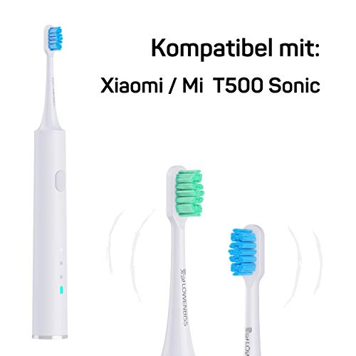 Löwenbiss - Juego de 4 cabezales de cepillo de dientes eléctrico sónico para Mi Xiaomi, cerdas redondeadas para una limpieza agradable de las encías, compatibles con Mi Electric Toothbrush T500 T300