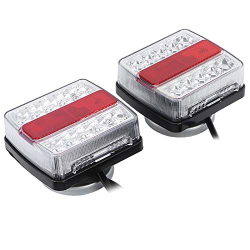 Luces Traseras del Remolque, 2Pcs Luz de Cola LED Magnética con Cable de 10 m,para Camión Remolque Caravana Tractor