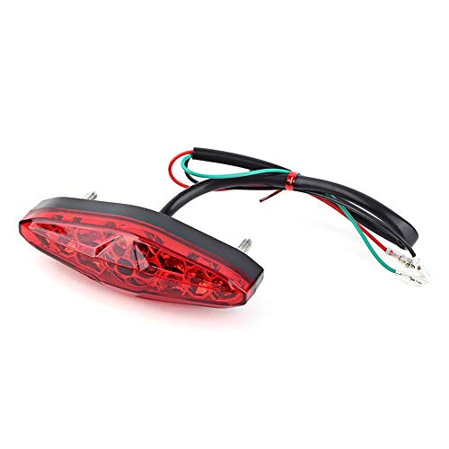 Luces traseras universales, luz trasera de freno de motocicleta, freno de motocicleta para ATV Dirt Bike(Red cover)