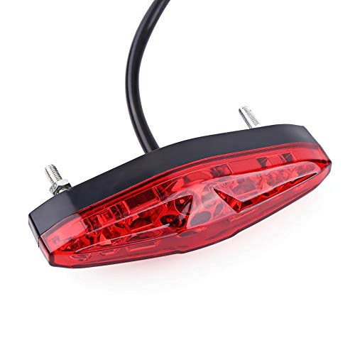 Luces traseras universales, luz trasera de freno de motocicleta, freno de motocicleta para ATV Dirt Bike(Red cover)