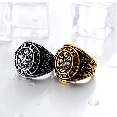 Lucky Meet Anillo para hombre, anillo gitano tallado, anillo de sello vintage, anillos de piedra artificial góticos clásicos clásicos, regalo para él, anillo de acero inoxidable para hombre
