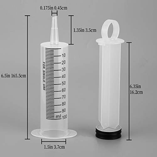 LUTER 17146 Jeringa de plástico sin aguja, estéril, 100 ml, paquete de 4