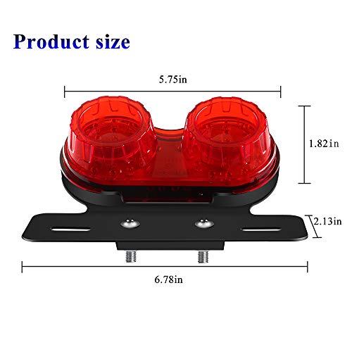 Luz trasera de la motocicleta 40W 40-LED doble integración de luz de freno Señal de giro Luz de conducción Soporte de matrícula Adecuado para Harley (Rojo)