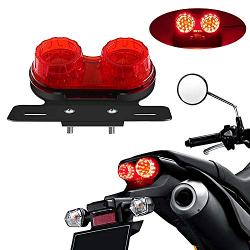 Luz trasera de la motocicleta 40W 40-LED doble integración de luz de freno Señal de giro Luz de conducción Soporte de matrícula Adecuado para Harley (Rojo)