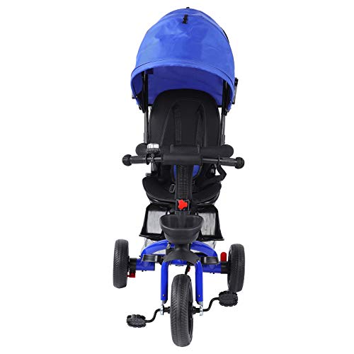 Lyrlody - Triciclo infantil evolutivo para niños de 1 a 5 años de edad, bicicleta de marcha para niños, triciclo infantil, parasol plegable con putter regalo para niños y niñas (rojo)