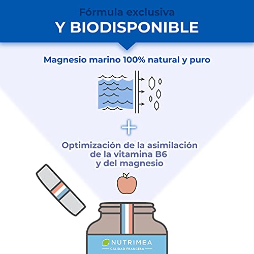 Magnesio Marino con Vitamina B6 | Alivio Calambres Cansancio Fatiga Potente Suplemento Articulaciones Huesos Piel Energía Deportistas | 120 cápsulas Cura de 4 Meses |Hasta 300mg/día