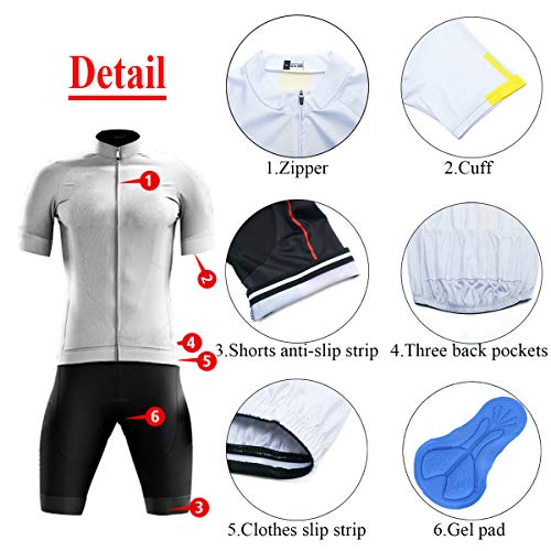 Maillot Ciclismo Verano Corto para Hombre, Ropa Culote Conjunto Traje Culotte Deportivo con 3D Almohadilla De Gel para Bicicleta Ropa Ciclista MTB Bici