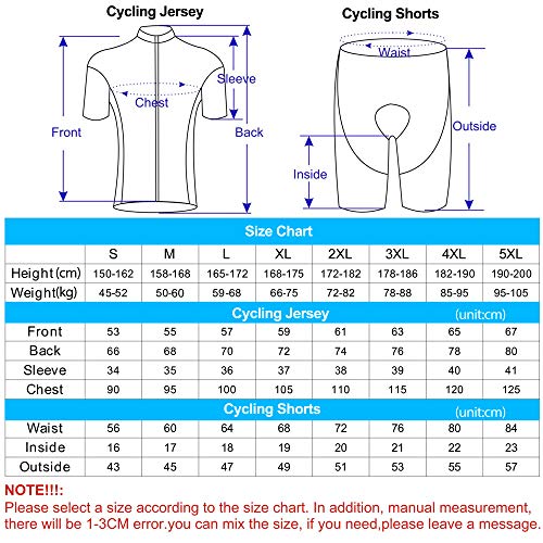 Maillot Ciclismo Verano Hombre Manga Corta y 3D Gel Acolchado Culotes Pantalones Ciclismo Ropa Verano Primavera