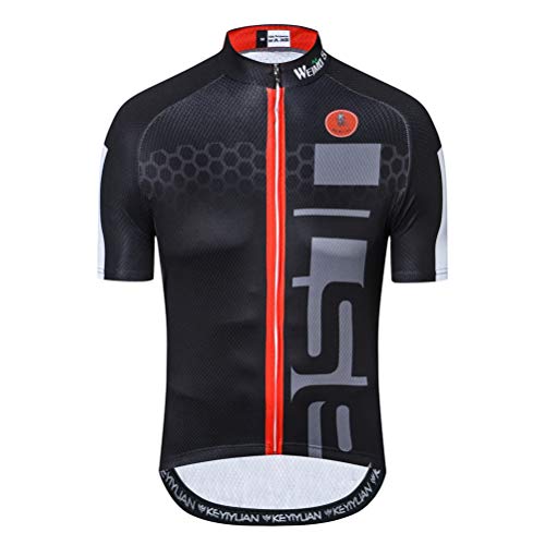 Maillot de ciclismo con manga corta para hombre (2021). Ropa de ciclismo para exteriores, bici de montaña - negro - 3X-Large