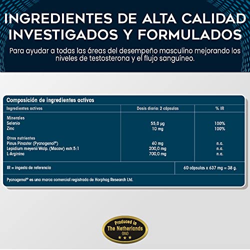 Male Factor 3 para los hombres | Potenciador de testosterona y libido 100% natural | RAÍZ DE MACA - ZINC - SELENIO | 60 Cápsulas | Fabricado en Holanda por ReAge®