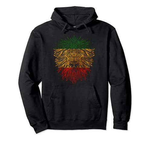 Mandala Rasta Lion Reggae Music Design Sudadera con Capucha