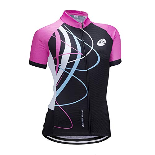 Manga Corta Ciclismo MTB Maillot para Mujer, Jersey Ropa Transpirable para Deportes al Aire Libre Ciclo Bicicleta (Polvo galopante, L)