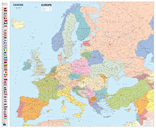 Mapa plastificado Europa Político: Wall Map: 1 (Mapas en tubo y plastificados Michelin)