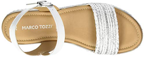 Marco Tozzi 2-2-28394-24, Sandalia con Pulsera Mujer, Blanco (White Comb 197), 39 EU