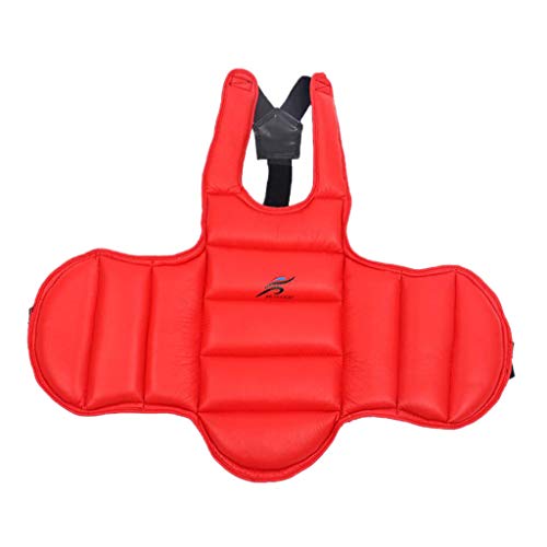 Martial Arts Muay Thai Boxing Chest Protector MMA Sanda Chest Guard Gimnasio Y Entrenamiento - Múltiples Colores Y Tamaños - Rojo + Azul Oscuro, Rojo m