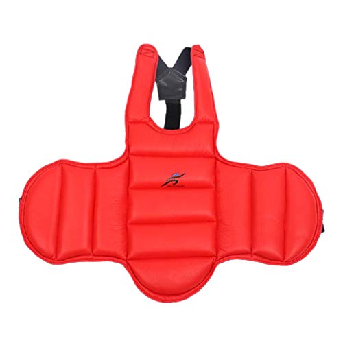 Martial Arts Muay Thai Boxing Chest Protector MMA Sanda Chest Guard Gimnasio Y Entrenamiento - Múltiples Colores Y Tamaños - Rojo + Azul Oscuro, Rojo m