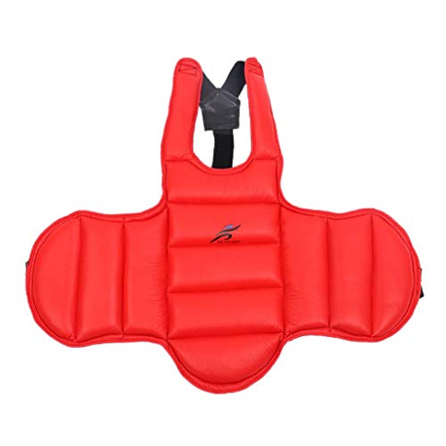 Martial Arts Muay Thai Boxing Chest Protector MMA Sanda Chest Guard Gimnasio Y Entrenamiento - Múltiples Colores Y Tamaños - Rojo + Azul Oscuro, Rojo m