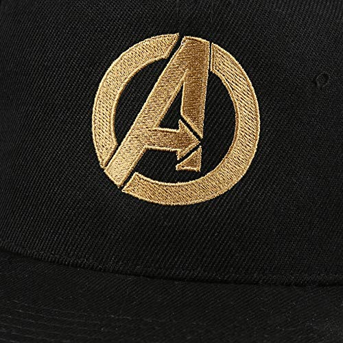 Marvel Avengers Logo Gorra de béisbol, Negro (Black Blk), Talla única para Hombre