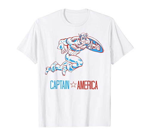 Marvel Captain America Classic Retro 3-D Sprint Camiseta