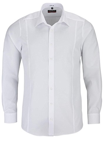 Marvelis 6798.64.00 Body Fit - Camisa con costura de división Blanco 42