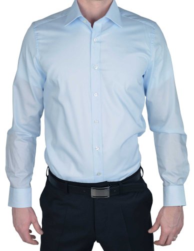 Marvelis Camisa Body Fit Monótono. azul claro 44