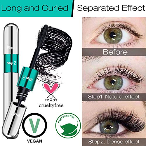 Mascara de Pestañas 4D Waterproof - DRMODE Mascara de Pestañas con Fibras de Seda, Aspecto Natural y Falso de Pestañas en una Máscara de Pestañas, Máscara de Larga Duración para Definición y Volumen