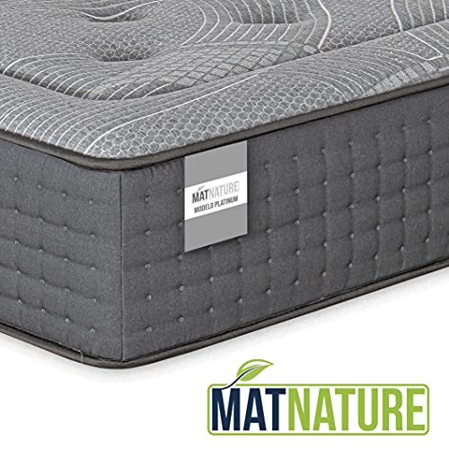 Matnature | Colchón Modelo Platinum | Altura 30 cm | Colchón Viscoelástico | Colchón Muelles Ensacados | Colchón Transpirable | Colchón Antideslizante | Colchón Antiácaros (105 x 190 cm)