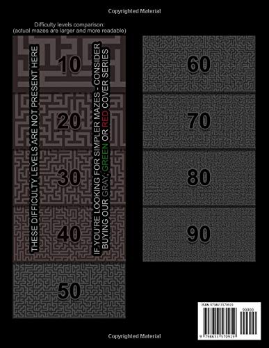 MAZE PUZZLES FOR ADULTS: 60 mazes, difficulty 50-90, hard, ultra-hard, challenging difficult mazes, solutions for all mazes, activity book for adults ... 1 (HARD & ULTRA-HARD MAZE PUZZLES FOR ADULTS)