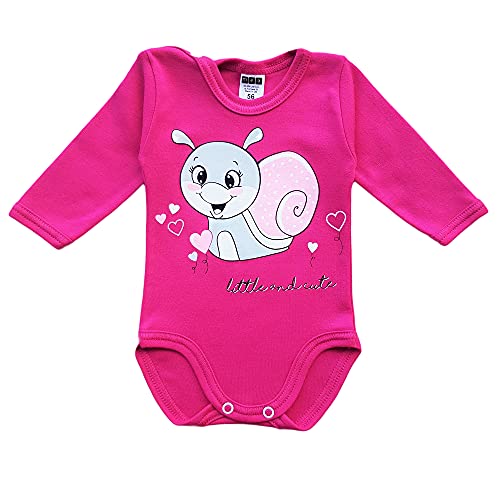 MEA BABY Body unisex de manga larga para bebé, 100 % algodón, en paquete de 5 unidades, con estampado, para niñas, bebés y niños, niña 3, 24 meses