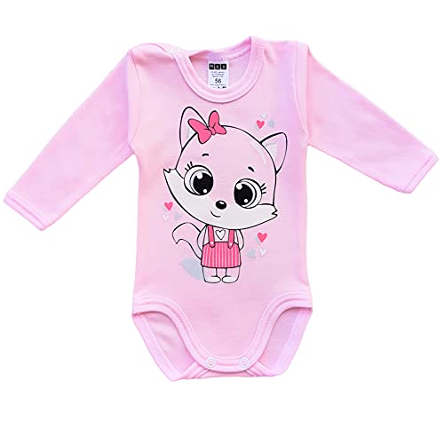 MEA BABY Body unisex de manga larga para bebé, 100 % algodón, en paquete de 5 unidades, con estampado, para niñas, bebés y niños, niña 3, 24 meses