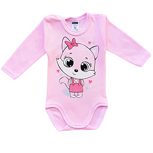 MEA BABY Body unisex de manga larga para bebé, 100 % algodón, en paquete de 5 unidades, con estampado, para niñas, bebés y niños, niña 3, 24 meses