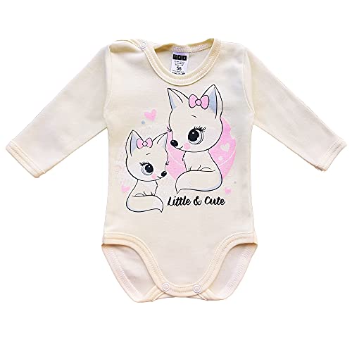 MEA BABY Body unisex de manga larga para bebé, 100 % algodón, en paquete de 5 unidades, con estampado, para niñas, bebés y niños, niña 3, 24 meses