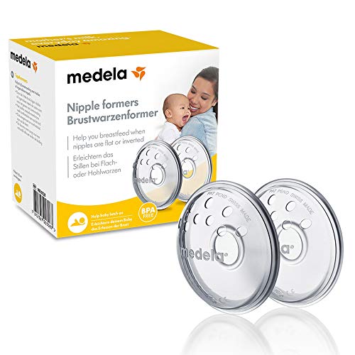 Medela Formadores de pezones - Da forma a los pezones invertidos o planos para preparar la lactancia, sin BPA, talla única, paquete de 2