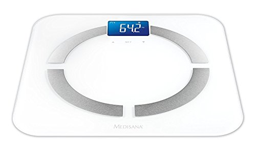 Medisana BS 430 Connect, balanza digital de análisis corporal 180 kg, balanza personal para la medición de grasa corporal, agua corporal, masa muscular y peso óseo con análisis corporal App