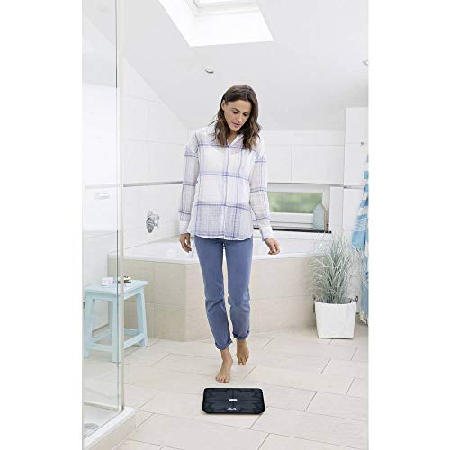 Medisana BS 450 connect báscula analítica digital de 180 kg, báscula personal para medir la grasa corporal, el agua corporal, la masa muscular, el peso de los huesos, báscula de grasa corporal con app