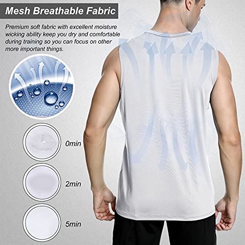 MeetHoo Camisetas de Tirantes Hombre Chaleco Deportivo Entrenamiento Camiseta sin Mangas Deportivas Fitness Verano para Deporte Gimnasio Correr Fútbol y Ciclismo