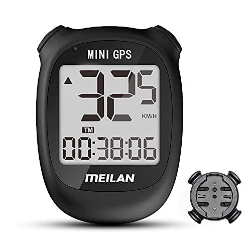 MEILAN M3 Mini ciclocomputadore GPS Computadora de bicicleta de GPS computadora de ciclismo inalámbrica odómetro velocímetro impermeable y retroiluminación para bicicleta de carretera MTB(color negro)