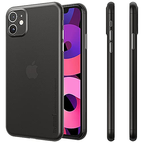 memumi Funda Compatible con iPhone 11 6.1 Inch 0.3 mm Ultra Thin Fit Matte Finish Coating Carcasa Case para iPhone 11 Funda [Rasguño Resistente] [Anti-Huella Digital] Negro Transparente