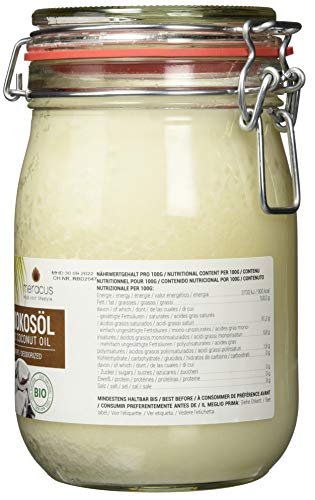 Meracus Aceite De Coco Orgánico, Sabor Neutro Desodorizado, En Vaso De Plancha 1000 ml