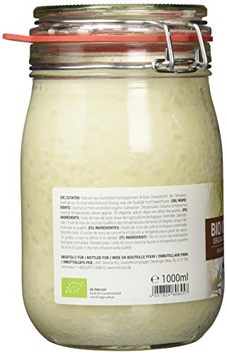 Meracus Aceite De Coco Orgánico, Sabor Neutro Desodorizado, En Vaso De Plancha 1000 ml