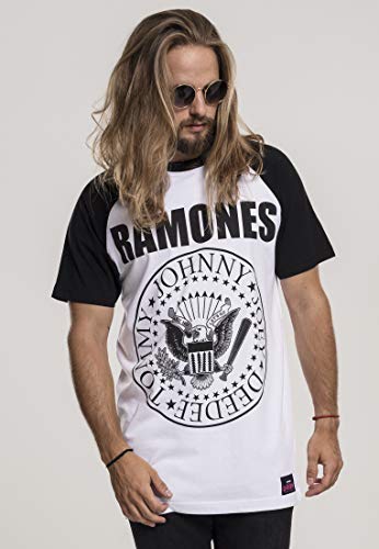 MERCHCODE The Ramones Circle Raglan - Camiseta para Hombre con Logotipo Impreso