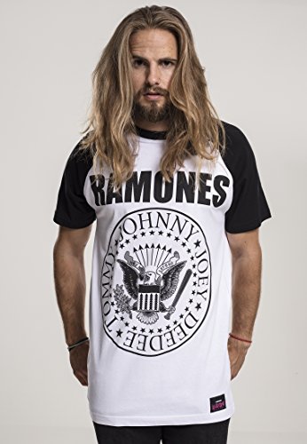 MERCHCODE The Ramones Circle Raglan - Camiseta para Hombre con Logotipo Impreso